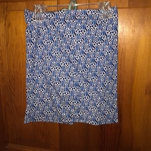 Bodycon blue and white skirt